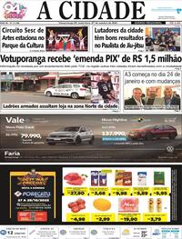 Capa do jornal Jornal A Cidade de Votuporanga 27/10/2023