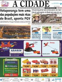 Capa do jornal Jornal A Cidade de Votuporanga 28/02/2023