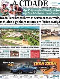 Capa do jornal Jornal A Cidade de Votuporanga 29/04/2023