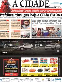 Capa do jornal Jornal A Cidade de Votuporanga 29/09/2023