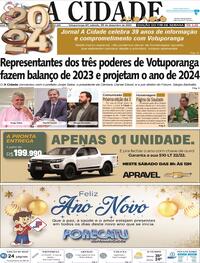 Capa do jornal Jornal A Cidade de Votuporanga 30/12/2023