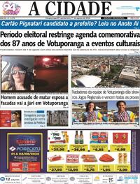 Capa do jornal Jornal A Cidade de Votuporanga 01/08/2024