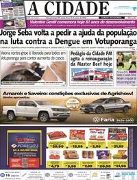 Capa do jornal Jornal A Cidade de Votuporanga 03/05/2024