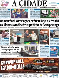 Capa do jornal Jornal A Cidade de Votuporanga 03/08/2024