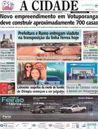 Capa do jornal Jornal A Cidade de Votuporanga 07/06/2024