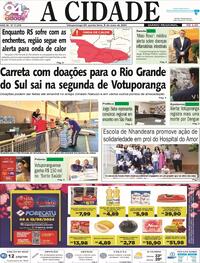 Capa do jornal Jornal A Cidade de Votuporanga 09/05/2024