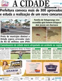 Capa do jornal Jornal A Cidade de Votuporanga 10/01/2024