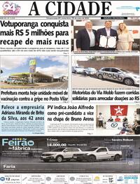 Capa do jornal Jornal A Cidade de Votuporanga 10/05/2024