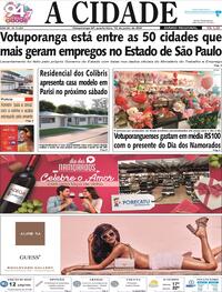 Capa do jornal Jornal A Cidade de Votuporanga 12/06/2024