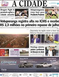 Capa do jornal Jornal A Cidade de Votuporanga 12/07/2024