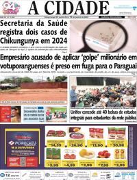 Capa do jornal Jornal A Cidade de Votuporanga 18/01/2024