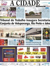 Capa do jornal Jornal A Cidade de Votuporanga 18/04/2024