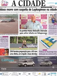 Capa do jornal Jornal A Cidade de Votuporanga 19/01/2024