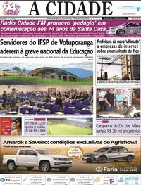 Capa do jornal Jornal A Cidade de Votuporanga 19/04/2024