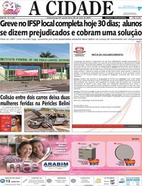 Capa do jornal Jornal A Cidade de Votuporanga 22/05/2024