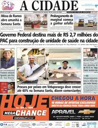 Capa do jornal Jornal A Cidade de Votuporanga 23/03/2024