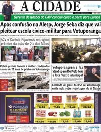 Capa do jornal Jornal A Cidade de Votuporanga 23/05/2024
