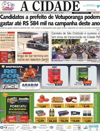 Capa do jornal Jornal A Cidade de Votuporanga 23/07/2024