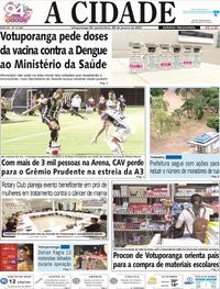 Capa do jornal Jornal A Cidade de Votuporanga 25/01/2024