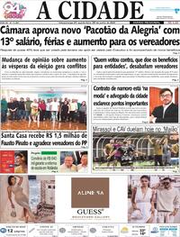 Capa do jornal Jornal A Cidade de Votuporanga 26/06/2024