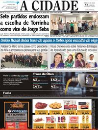 Capa do jornal Jornal A Cidade de Votuporanga 26/07/2024