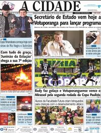 Capa do jornal Jornal A Cidade de Votuporanga 27/06/2024