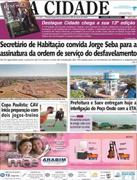 Capa do jornal Jornal A Cidade de Votuporanga 29/05/2024