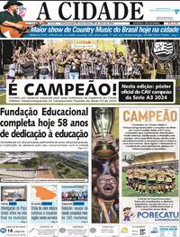 Capa do jornal Jornal A Cidade de Votuporanga 30/04/2024