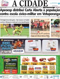 Capa do jornal Jornal A Cidade de Votuporanga 30/07/2024