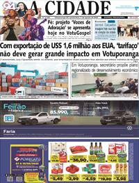 Capa do jornal Jornal A Cidade de Votuporanga 07/08/2025