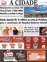 Capa do jornal Jornal A Cidade de Votuporanga 10/12/2025