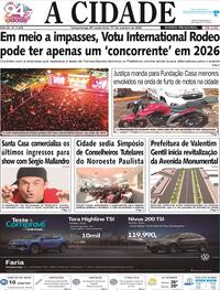 Capa do jornal Jornal A Cidade de Votuporanga 17/10/2025