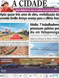 Capa do jornal Jornal A Cidade de Votuporanga 19/09/2025