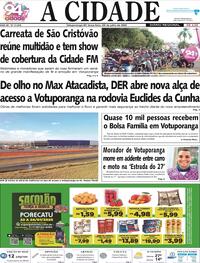 Capa do jornal Jornal A Cidade de Votuporanga 22/07/2025