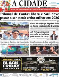 Capa do jornal Jornal A Cidade de Votuporanga 22/11/2025