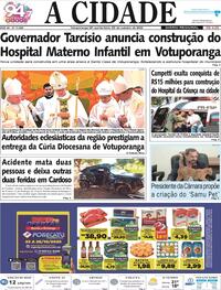 Capa do jornal Jornal A Cidade de Votuporanga 23/10/2025