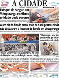 Capa do jornal Jornal A Cidade de Votuporanga 29/05/2025