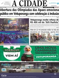 Capa do jornal Jornal A Cidade de Votuporanga 30/07/2025