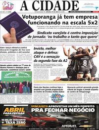 Capa do jornal Jornal A Cidade de Votuporanga 11/04/2026
