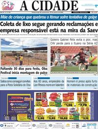 Capa do jornal Jornal A Cidade de Votuporanga 15/01/2026
