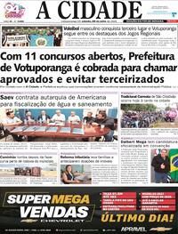 Capa Jornal A Cidade de Votuporanga