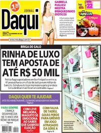 Capa do jornal Jornal Daqui 01/12/2020