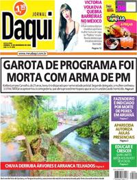 Capa do jornal Jornal Daqui 13/11/2020