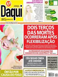 Capa do jornal Jornal Daqui 17/09/2020