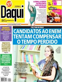 Capa do jornal Jornal Daqui 17/11/2020