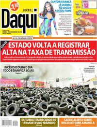 Capa do jornal Jornal Daqui 19/11/2020