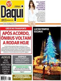 Capa do jornal Jornal Daqui 21/12/2020
