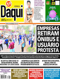 Capa do jornal Jornal Daqui 24/04/2020