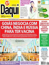 Capa do jornal Jornal Daqui 25/09/2020