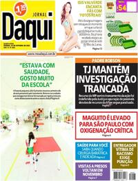 Capa do jornal Jornal Daqui 28/10/2020